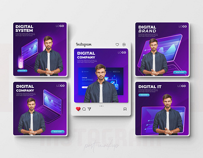 Social Media Ads Banner {Degital Marketing} branding brochure design graphic design illustration vector