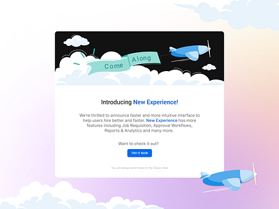 New Experience Illustration dialog box illustration modal new experience ui