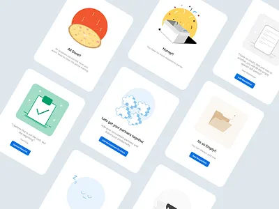 Empty State Explorations empty states explorations illustrations mobile ui web