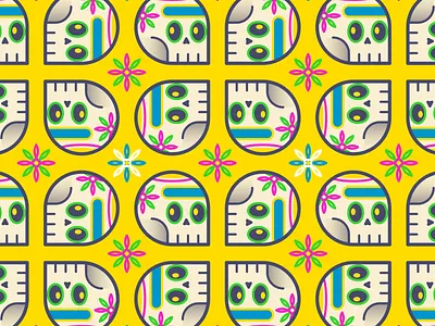 Calavera Tile calavera craneo day of the dead dia de muertos mosaico patron pattern skull skull candy tile