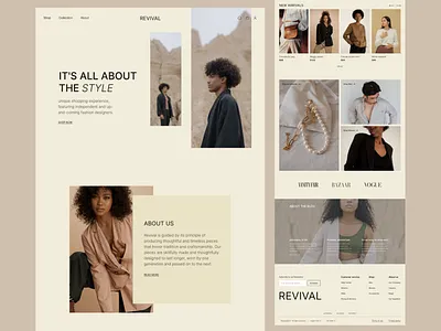 Revival - Fashion landing page design ecommerce ecommerce website fashion fashion landing page fashion website landing page minimal design minimalistic web design online store online store website ui uiux ux web design