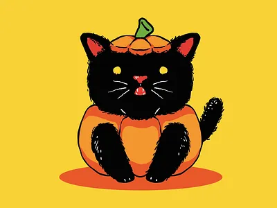 Little Pumpkin animal cat helloween illustration pet pumpkin