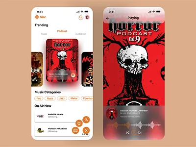"Siar" Broadcasting Platform Concept app app concept broadcast halloween horror podcast music podcast ui