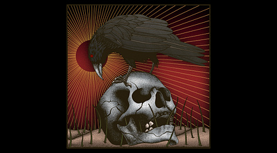Corvus Brachyrhynchos (For Sale) album cover artwork dark art deathcore design dotwork drawing graphic design heavymetal illustration macabre skull skull art
