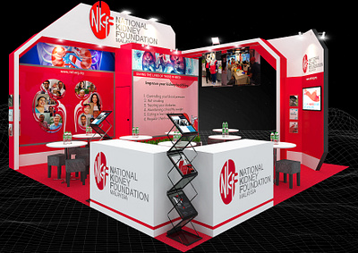 National Kidney Foundation 6x6 Exhibition Booth 3d 6x6 booth branding charity design event exhibition fair fundraising healthcare kidney kidney health kidney transplant layout non profit render space visualization