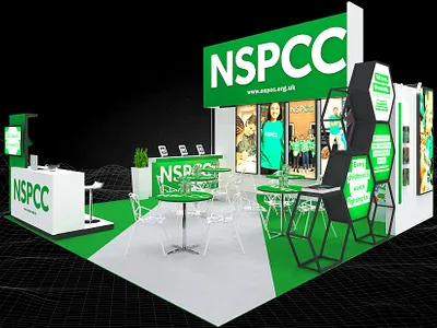 NSPCC 6x6 Exhibition Booth 3d 6x6 booth branding charity child care child support design event exhibition fair fundraising non profit show space visualization