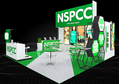 NSPCC 6x6 Exhibition Booth 3d 6x6 booth branding charity child care child support design event exhibition fair fundraising non profit show space visualization