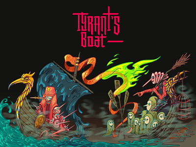 Tyrant's boat art character illustration print