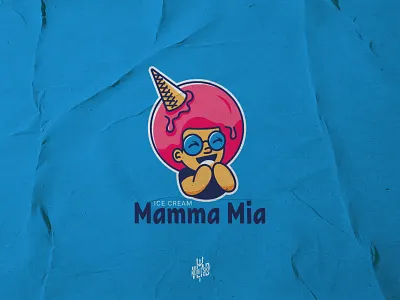 Ice cream logo baby character child cream graphic design happy ice cream illustration logo logotype mascot vector