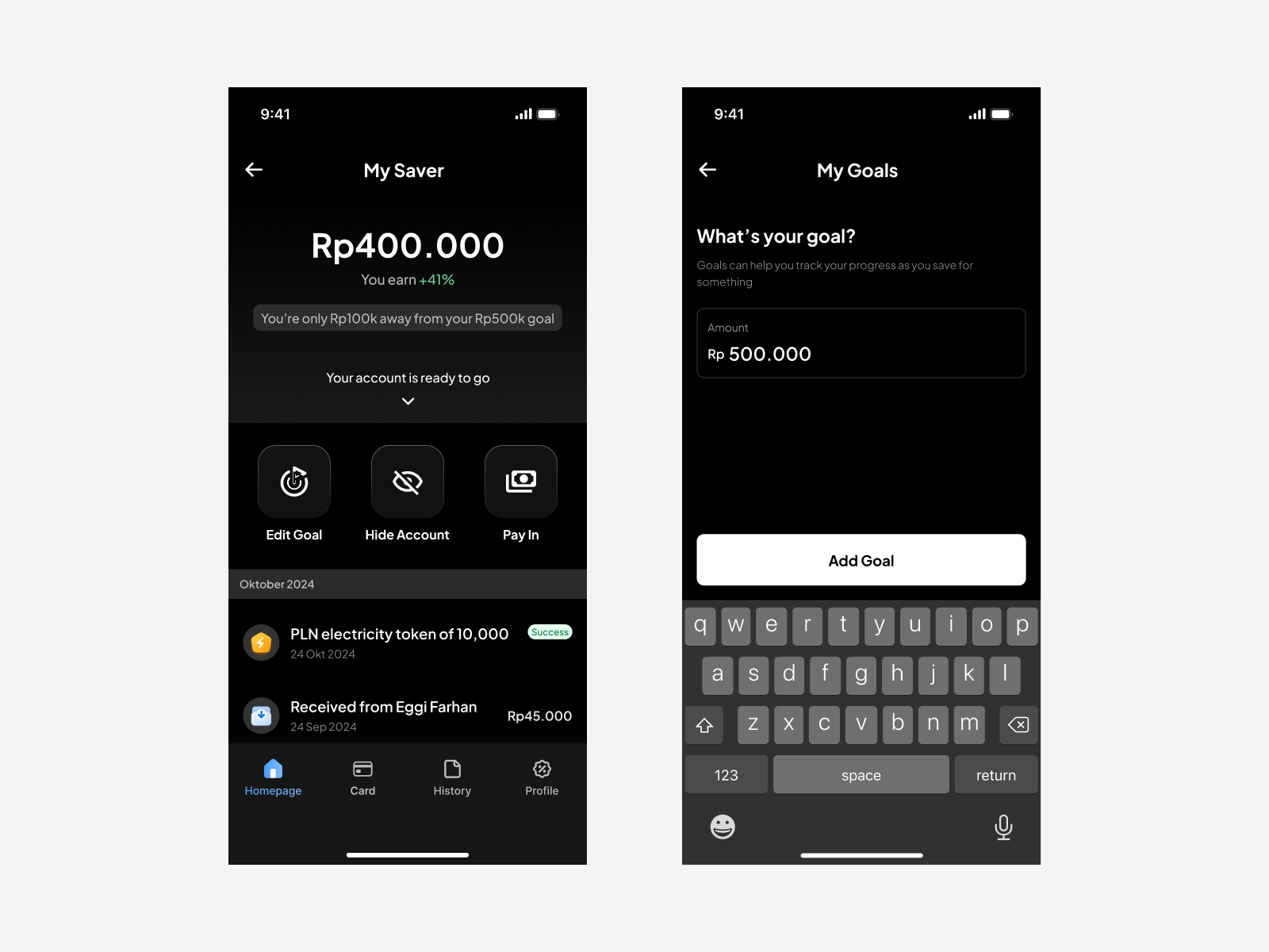 Pop Bank - Banking Apps app bank design goals illustration illustrator mockups money my goals send ui vector