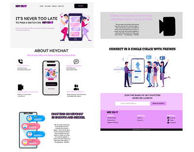 HeyChat Messenger Landing Page app branding design graphic design illustration ui ux