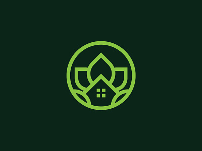 Eco Home Logo branding business construction design eco eco home logo eco logo flower green home logo house leaf logo natural nature plant protect real estate safe vector