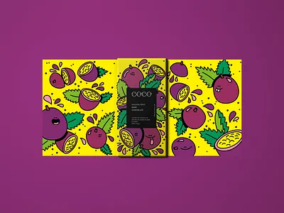 Passion Fruit adobeillustrator branding bright color chocolate illustration illustrator packaging vector vector illustration