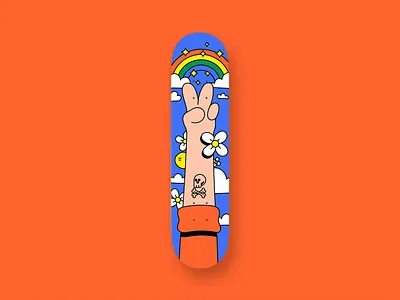 Skatedeck - Peace adobeillustrator bright color illustration illustrator skate skate deck skateboard skateboarding vector