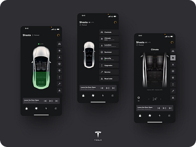 Tesla app design app automobile automotive car challenge design internship mobile tesla ui ux