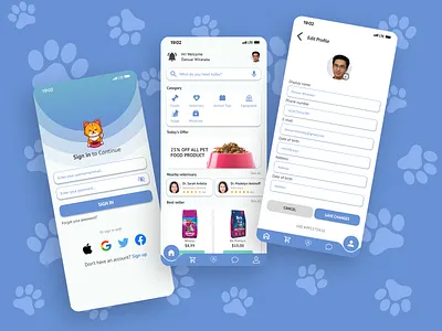 Pet Care - Mobile Apps design ios ios apps iphone light minimalist mobile mobile apps pet pet adoption pet app pet care pets petshop ui ui design ui ux ux ux design veterinary