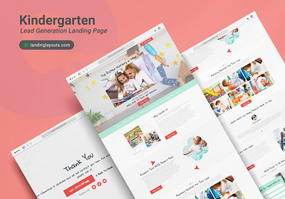 Kinder Garten Kids Play Lead Generation Landing Page branding design landing page lead generation template wordpress