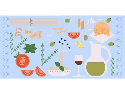 Food | Italian cuisine concept design editorial food illustrations graphic design illustration italian ui vector