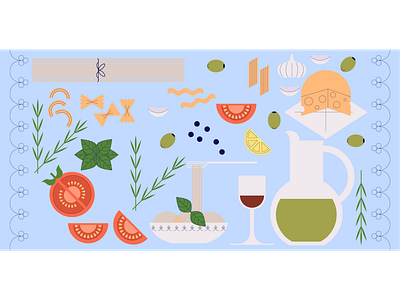 Food | Italian cuisine concept design editorial food illustrations graphic design illustration italian ui vector