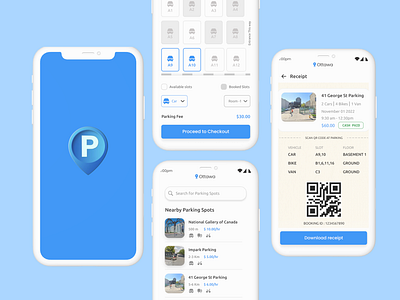 Parker - Vehicle Parking App appdesign bike parking booking bus parking car parking group booking mobileapp parking parking app parking space parking ui qr qr ticket ui