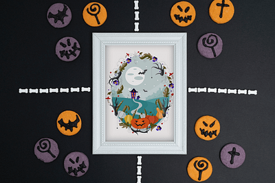 Хэллоуин branding design drawing graphic design illustration logo typography ui ux vector