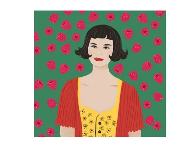 12/30 Amelie Audrey Tautou fashion style woman portrait adobe illustrator amelie audrey tautou character cover design cute design female film illustration illustrator movie picture book portrait poster vector woman