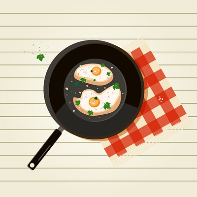 Fried eggs, breakfast breakfast design digital digitalart eggs food graphic design illustration vector