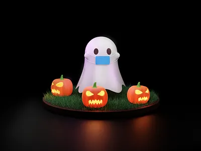 Halloween 3d blender design illustration