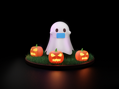 Halloween 3d blender design illustration