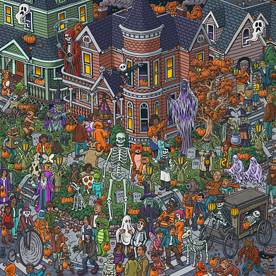 Home Depot Halloween Seek & Find drawing eye spy halloween home depot illustration mario seek and find zucca