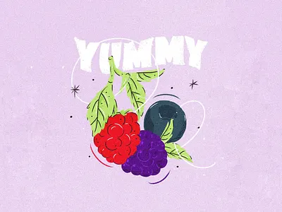 Yummy berry design fresh fruit fruits handlettering handtype illustration lettering letters type typography