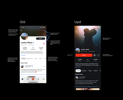 Profile page audit and redesign app audit cx interface mobile redesign review ui ux
