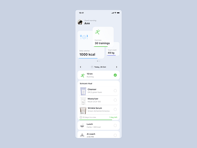 Daily planner light version app beauty daily femine light theme mobile planner ui