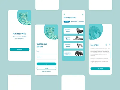 animal wiki app ui