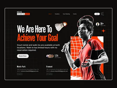Badminton Website Hero section badminton badminton club badminton website club club website cricket fifa football hoki landing page sport sport club table tennis volleyball