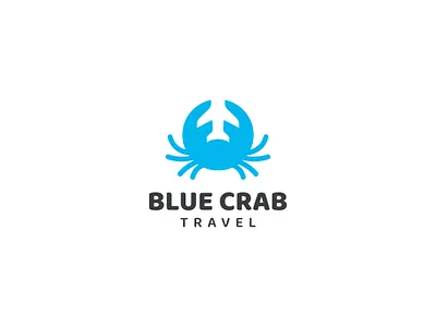 Blue Crab Travel logo design 99designs animal branding crab crustacean design destination logo minimalist negative space ocean plane sea simple tour travel vacation