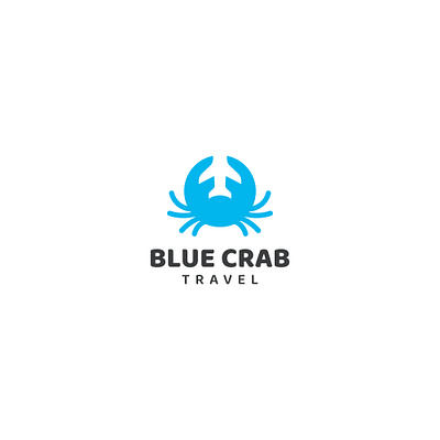 Blue Crab Travel logo design 99designs animal branding crab crustacean design destination logo minimalist negative space ocean plane sea simple tour travel vacation