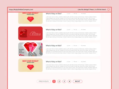 Ruby on Rails Blog UI/UX branding design flat illustration ruby ui ux vector