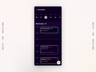Calendar 038 dailyui design ui ux web
