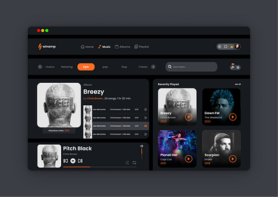 Winamp - Desktop Music Player design ui ux