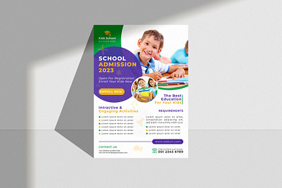 Kids School Admission Flyer Template leaflet