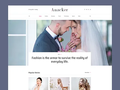 Magazine & Blog Website article blog branding clean creative enews fashion blog landing page design magazine minimal news newspaper personal blog podcast product design showbizz ui design uiux web design website design