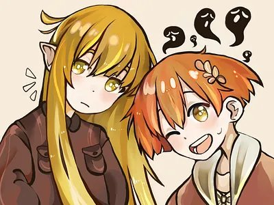 Molly and Annie anime art illustration рисунки