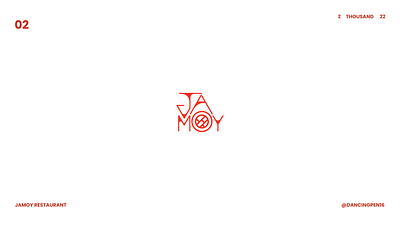 Ja Moy Restaurant artwork bold brand brand identity branding creative design golden ratio graphic design illustration logo logomaker minimal minimalist orange red simple typeface typography unique