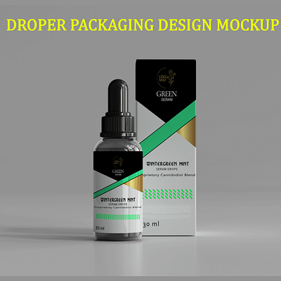Dropper Box Packaging And Label design 3d box packaging branding graphic design illustration label label design logo packaging design vector