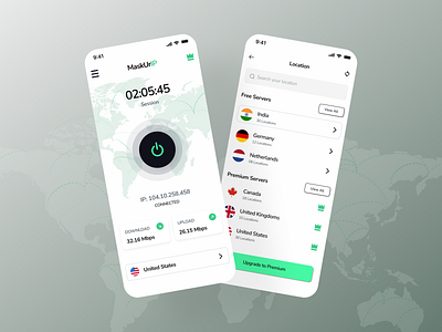 VPN Mobile App - MaskUrIP app design fast vpn home screen internet mask internet vpn main screen mask ip mobile app design ui ui design ui ux user interface ux ux design vpn vpn app vpn app design vpn mobile app vpn service vpn website