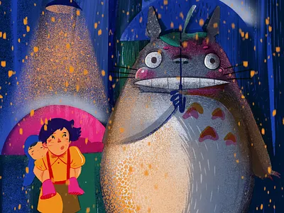 Totoro animation book character illustration kids procreate