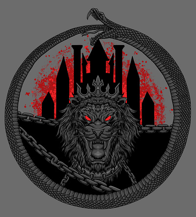 Lion King apparel t shirt artwork branding castle art dark illustration darkart design design brand digital drawing graphic design hand drawing horror illustration illustrator ipad logo procreate snake style t shirt