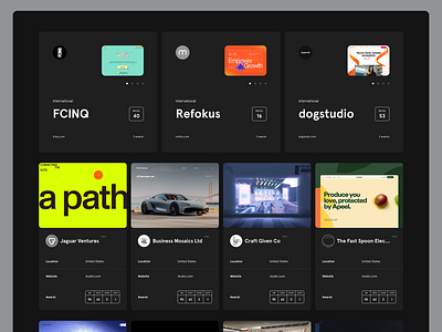 Awwwards dark mode - Directory page clean darkmode design ui ux web