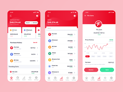 Crypto Wallet - Mobile App app design figma product design ui